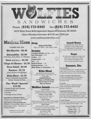 Wolfies Sandwiches